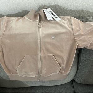 Guess Women's Beige Zip-Up Sweater